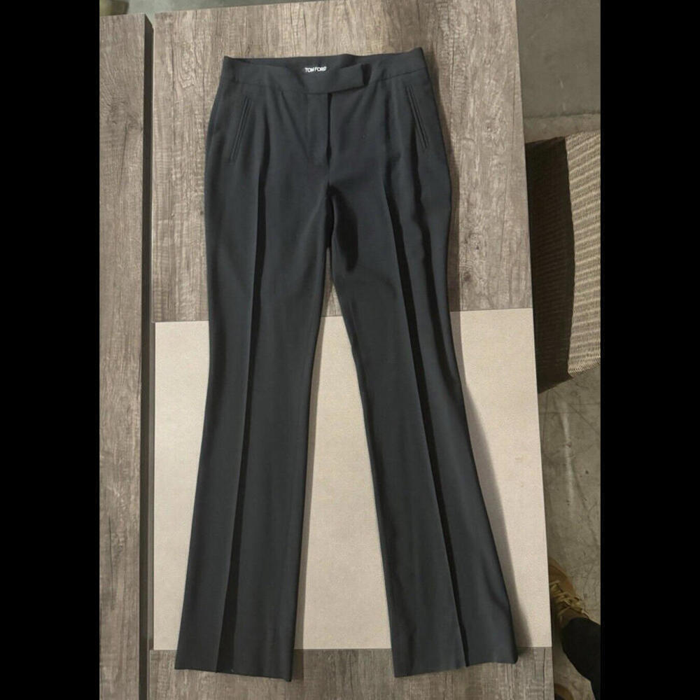 Tom Ford Trouser Dress Pants Wool Black Size 38 IT, 4 US